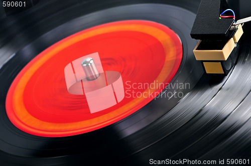 Image of Record on turntable