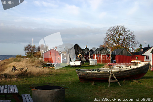 Image of harbour in a small village that ice called skåre in sweden