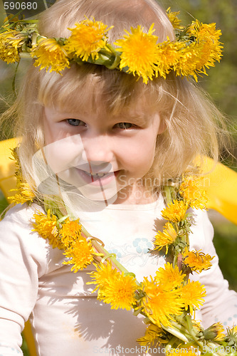 Image of little girl in flower wreath