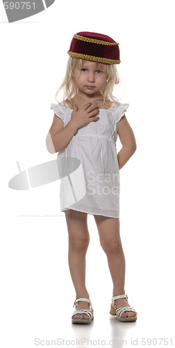 Image of Little girl in skullcap