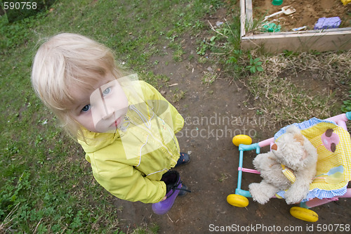 Image of baby with perambulator