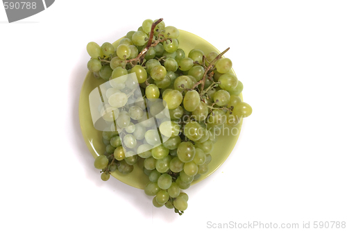 Image of green grapes on plate