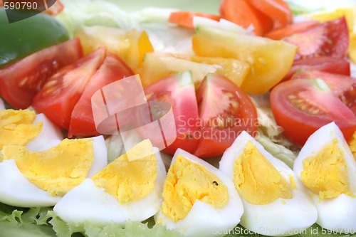 Image of plate full of healthy vegetables and eggs