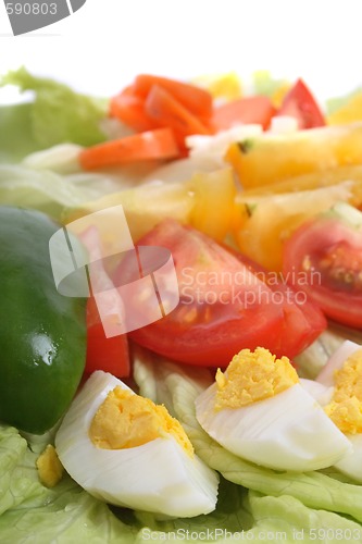 Image of plate full of healthy vegetables and eggs