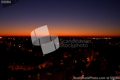 Image of dusk over city