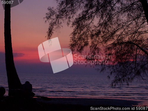 Image of electric beach sunset