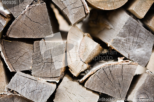 Image of woodpile closeup