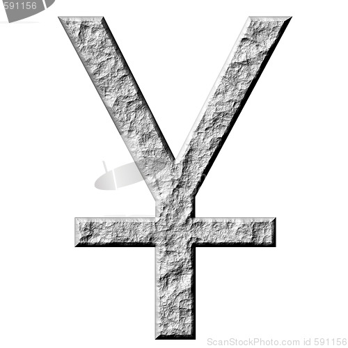 Image of 3D Stone Yen Symbol