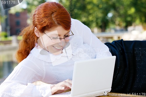 Image of happy businesswoman