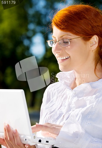 Image of happy businesswoman
