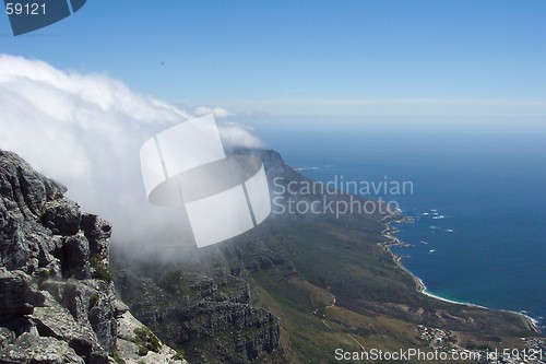 Image of coastal view from table mountain - Cape town