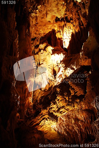 Image of Stalagmites in stone cave