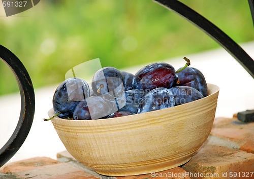 Image of Plums wooden bowl