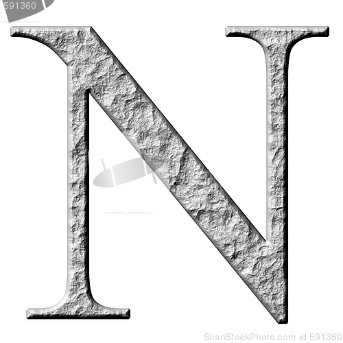 Image of 3D Stone Greek Letter Ny