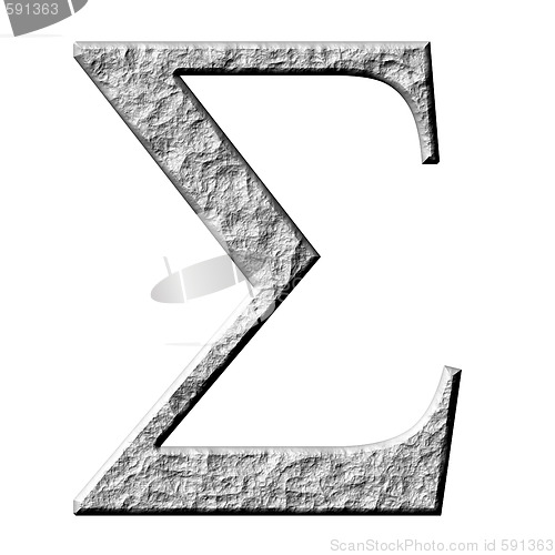 Image of 3D Stone Greek Letter Sigma