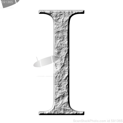 Image of 3D Stone Greek Letter Iota