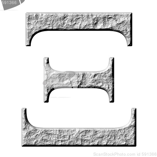 Image of 3D Stone Greek Letter Xi