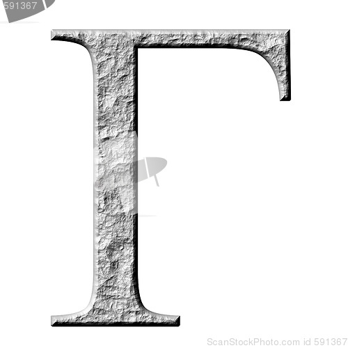 Image of 3D Stone Greek Letter Gamma