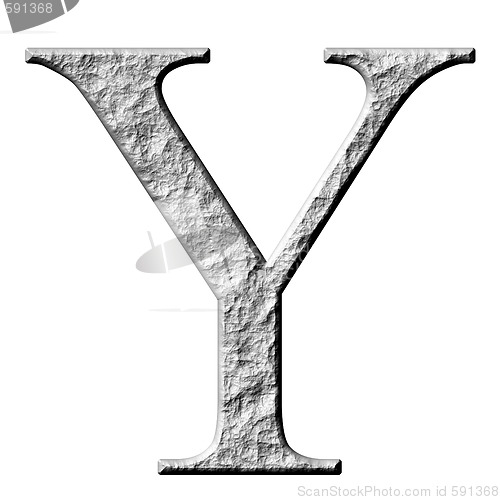 Image of 3D Stone Greek Letter Ypsilon