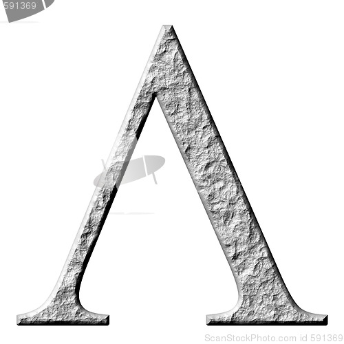 Image of 3D Stone Greek Letter Lambda