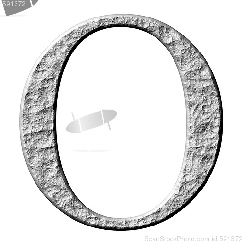 Image of 3D Stone Greek Letter Omikron