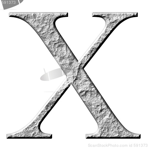 Image of 3D Stone Greek Letter Chi
