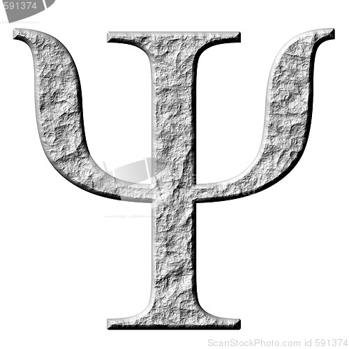 Image of 3D Stone Greek Letter Psi