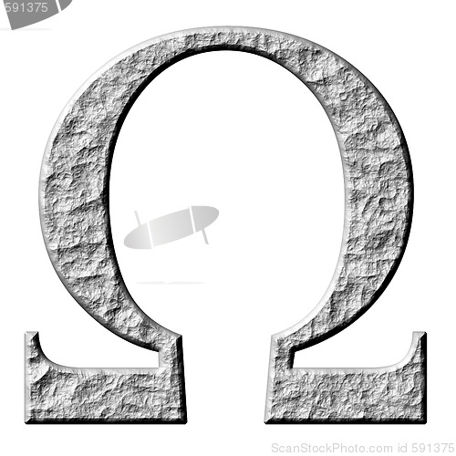 Image of 3D Stone Greek Letter Omega