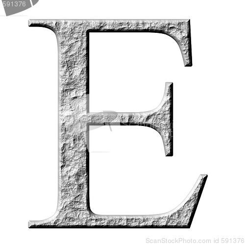 Image of 3D Stone Greek Letter Epsilon