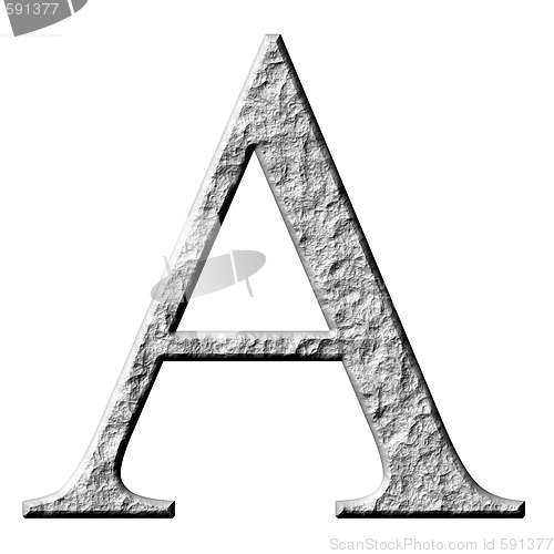 Image of 3D Stone Greek Letter Alpha