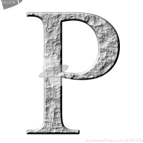 Image of 3D Stone Greek Letter Rho