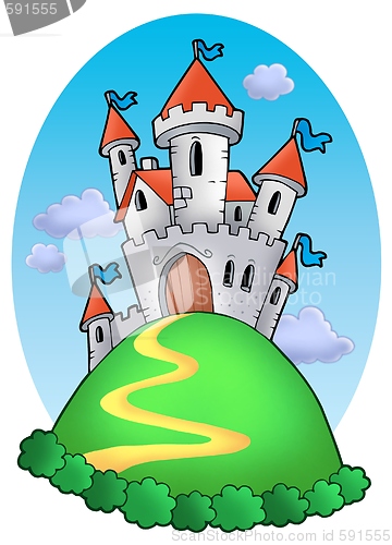 Image of Fairy tale castle with clouds