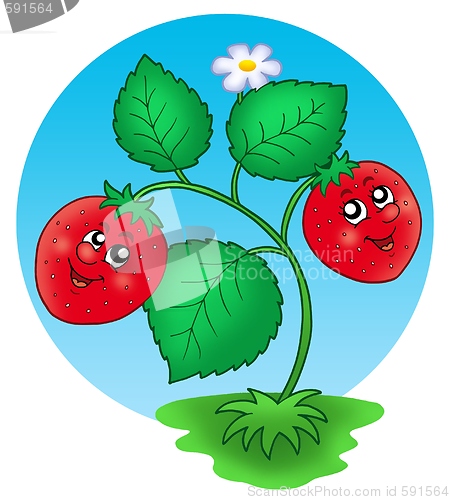 Image of Cute smiling strawberry
