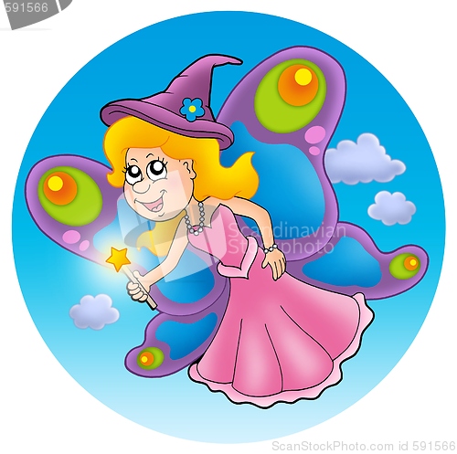 Image of Butterfly fairy on sky