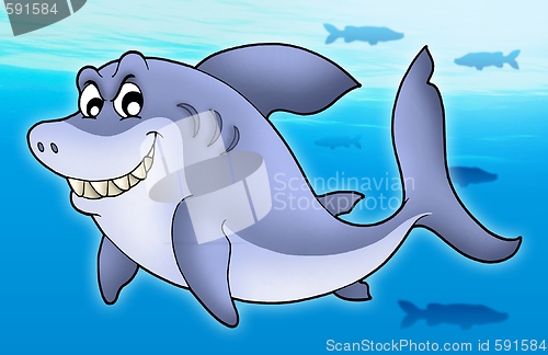 Image of Smiling cartoon shark