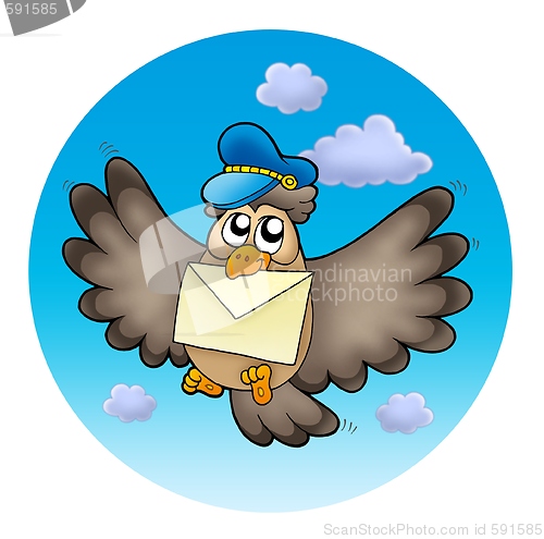 Image of Owl postman on sky