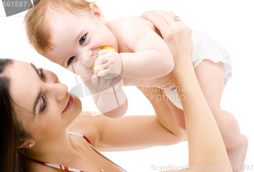 Image of baby boy in mother hands