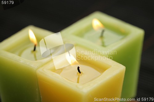 Image of Three green candles