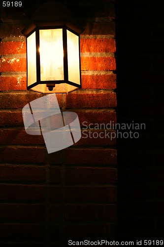 Image of Light on a brick wall