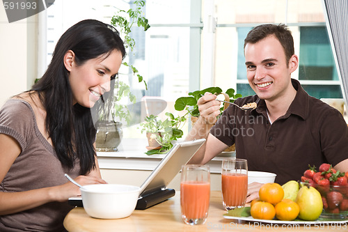 Image of Couple eating breakfast