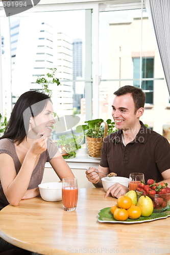 Image of Couple eating breakfast