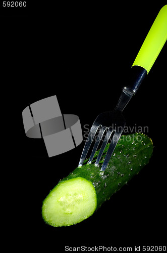 Image of cucumber with fork