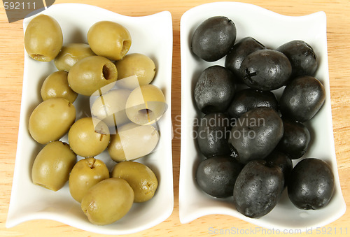 Image of Green and black olives