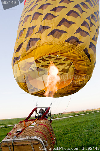Image of fire under balloon