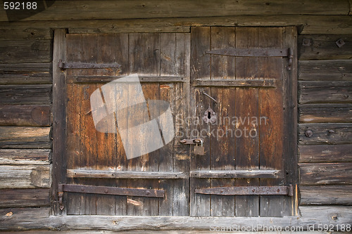 Image of Wooden shutters with  lock