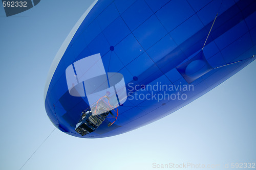 Image of flying blimp close-up