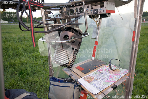 Image of blimp cockpit close-up