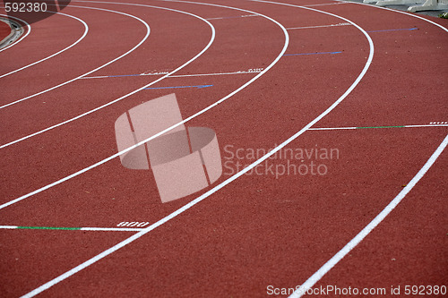 Image of  bent lines of a marking of stadium