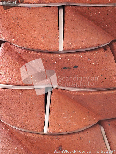 Image of red round bricks background 