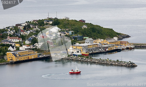 Image of hilly peninsula in sea